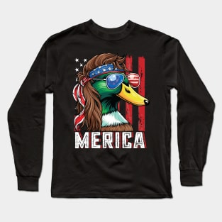 Patriotic Mallard Duck Long Sleeve T-Shirt